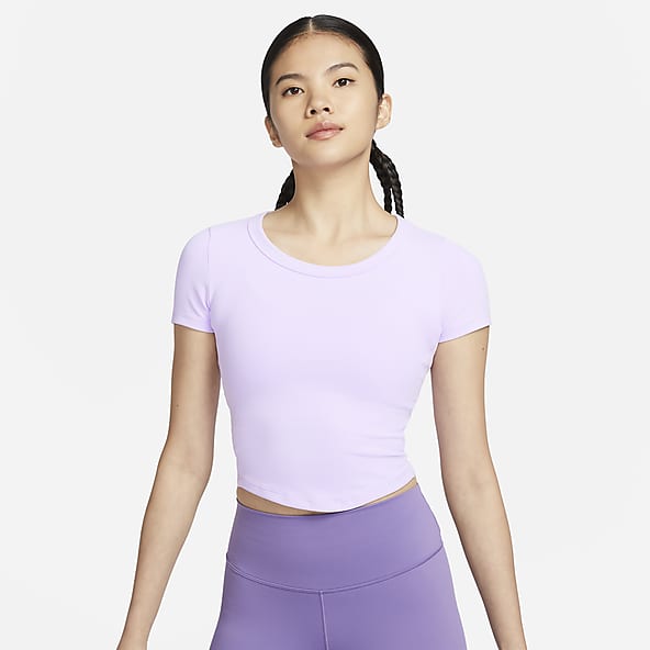 Nike purple crop top shop